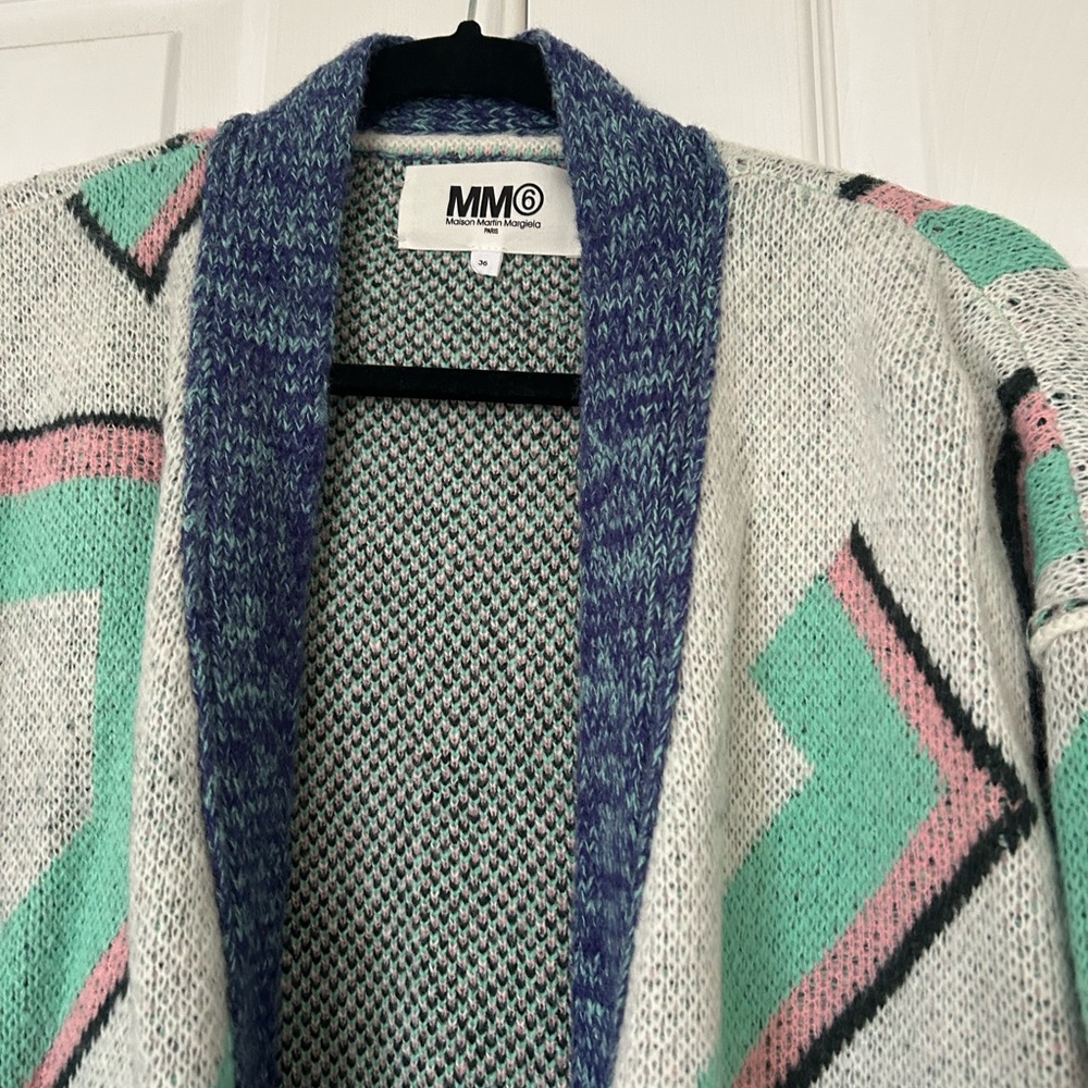 MM6 Maison Martin Margiela Multicolor Geometric Cardigan - Picture 2 of 6